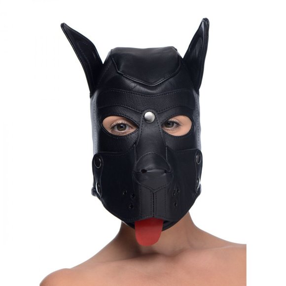 Strict Leather Puppy Hood with Bendable Ears - Picture 2 of 4